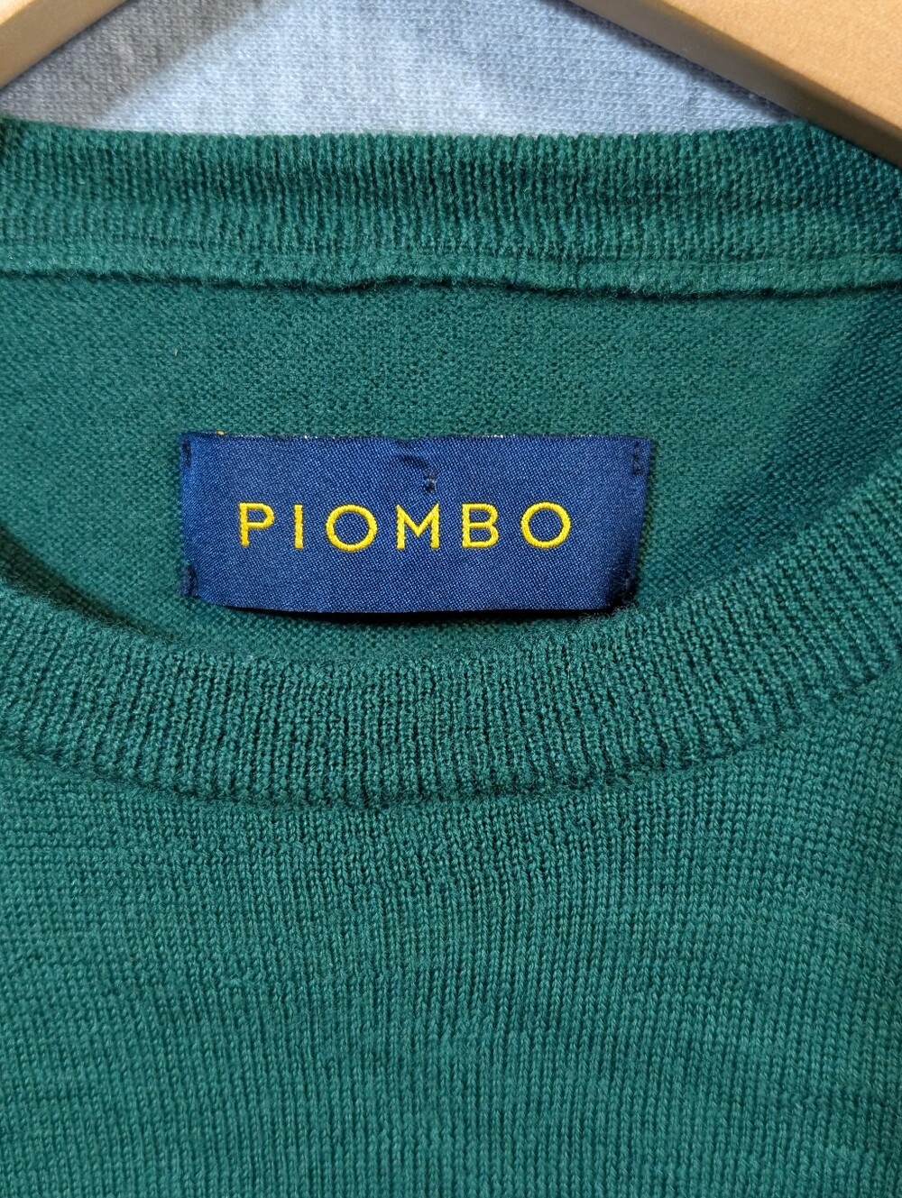 Piombo Merino Wool Sweater Women's XL Green Crew Neck